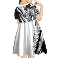 Koru Fern New Zealand Maori Tribal Warrior Kid Short Sleeve Dress