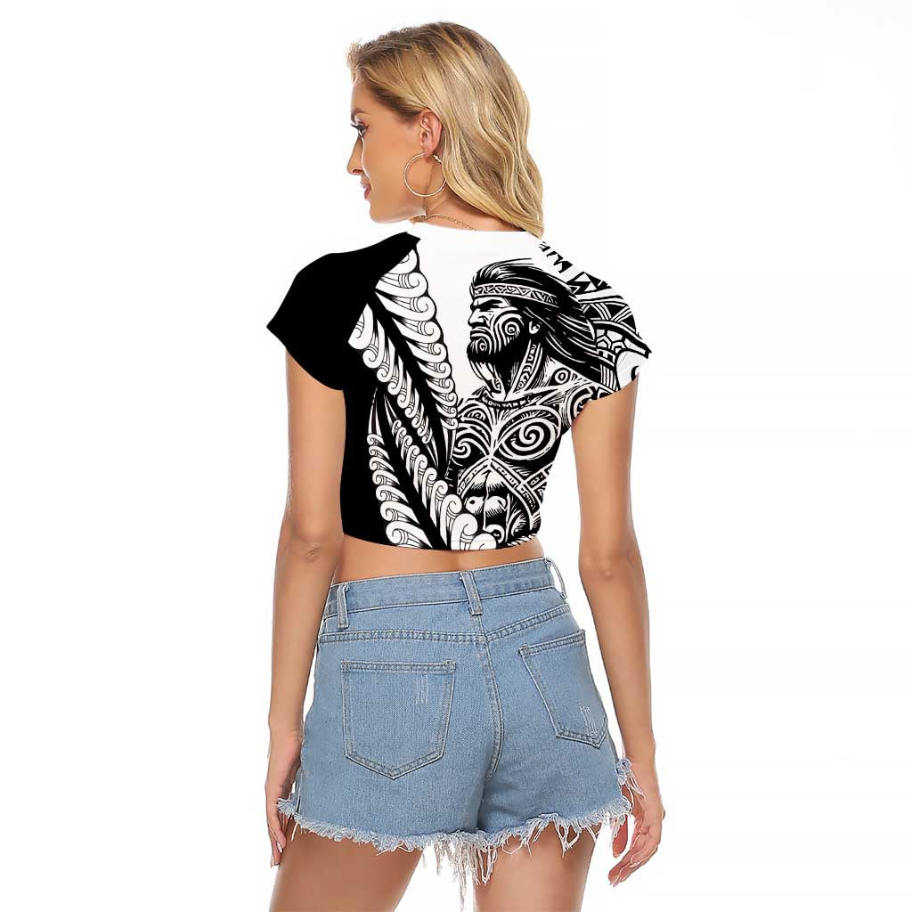 Koru Fern New Zealand Maori Tribal Warrior Raglan Cropped T Shirt LT9 - Polynesian Pride