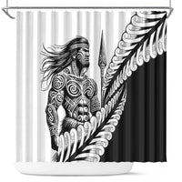 Koru Fern New Zealand Maori Tribal Warrior Shower Curtain LT9 Black - Polynesian Pride