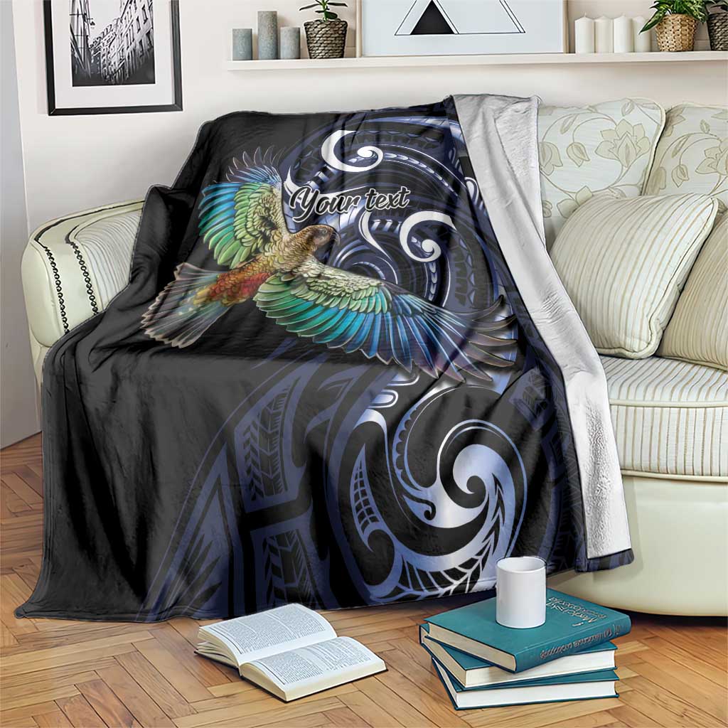 New Zealand Kea Bird Personalised Blanket Maori Tribal Koru Art