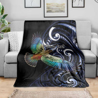 New Zealand Kea Bird Personalised Blanket Maori Tribal Koru Art
