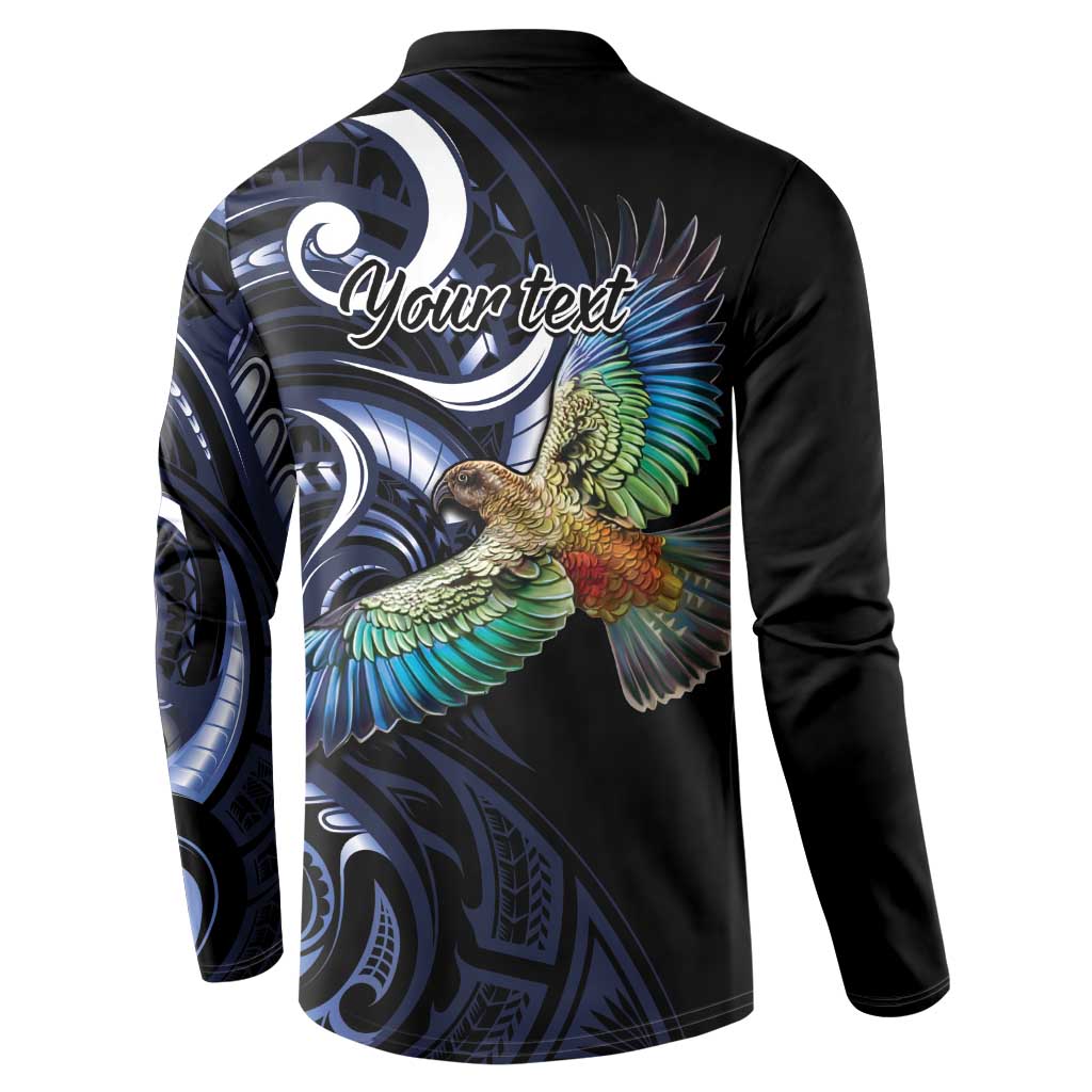 New Zealand Kea Bird Personalised Button Sweatshirt Maori Tribal Koru Art LT9 - Polynesian Pride