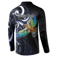 New Zealand Kea Bird Personalised Button Sweatshirt Maori Tribal Koru Art LT9 - Polynesian Pride