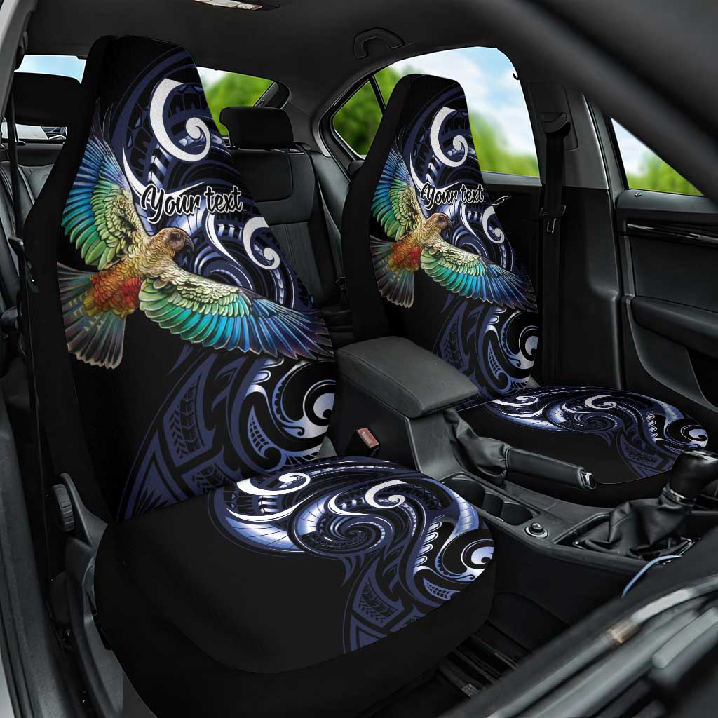 New Zealand Kea Bird Personalised Car Seat Cover Maori Tribal Koru Art