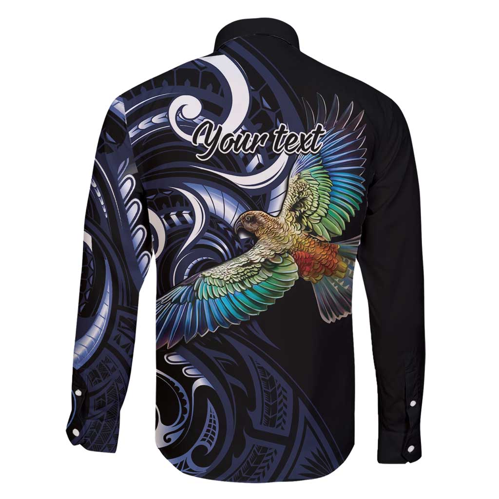New Zealand Kea Bird Personalised Family Matching Long Sleeve Bodycon Dress and Hawaiian Shirt Maori Tribal Koru Art LT9 - Polynesian Pride