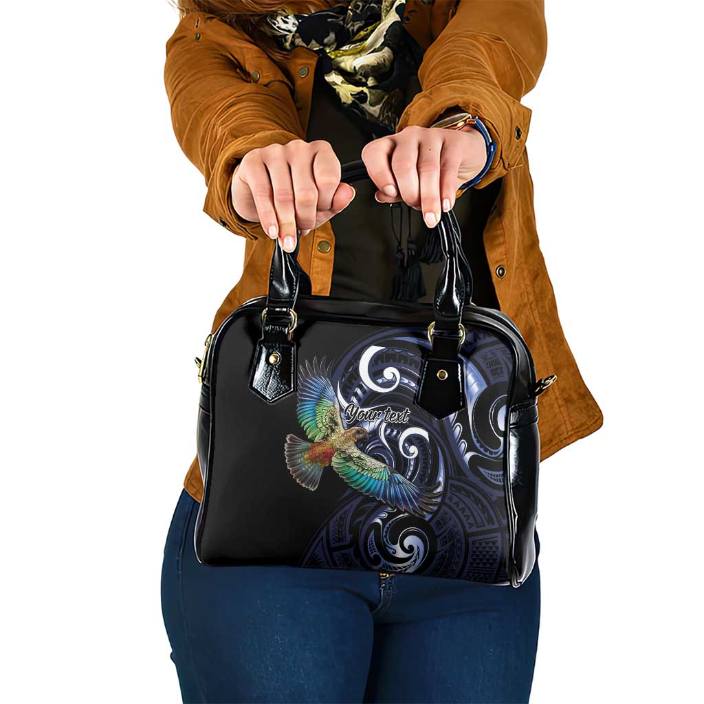 New Zealand Kea Bird Personalised Shoulder Handbag Maori Tribal Koru Art