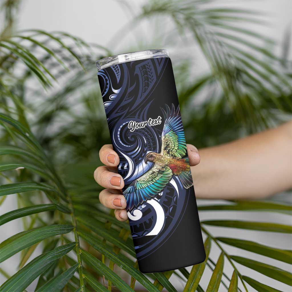 New Zealand Kea Bird Personalised Skinny Tumbler Maori Tribal Koru Art LT9 - Polynesian Pride
