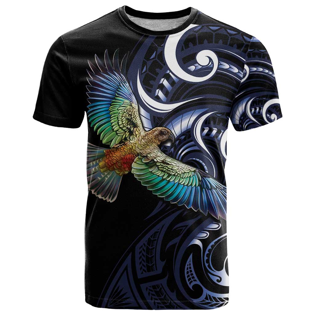 New Zealand Kea Bird Personalised T Shirt Maori Tribal Koru Art