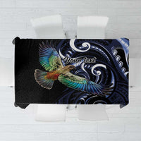New Zealand Kea Bird Personalised Tablecloth Maori Tribal Koru Art LT9 Blue - Polynesian Pride