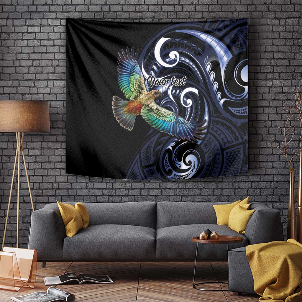 New Zealand Kea Bird Personalised Tapestry Maori Tribal Koru Art