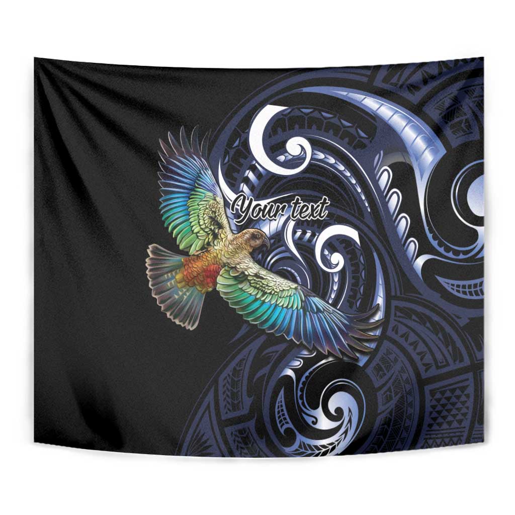 New Zealand Kea Bird Personalised Tapestry Maori Tribal Koru Art