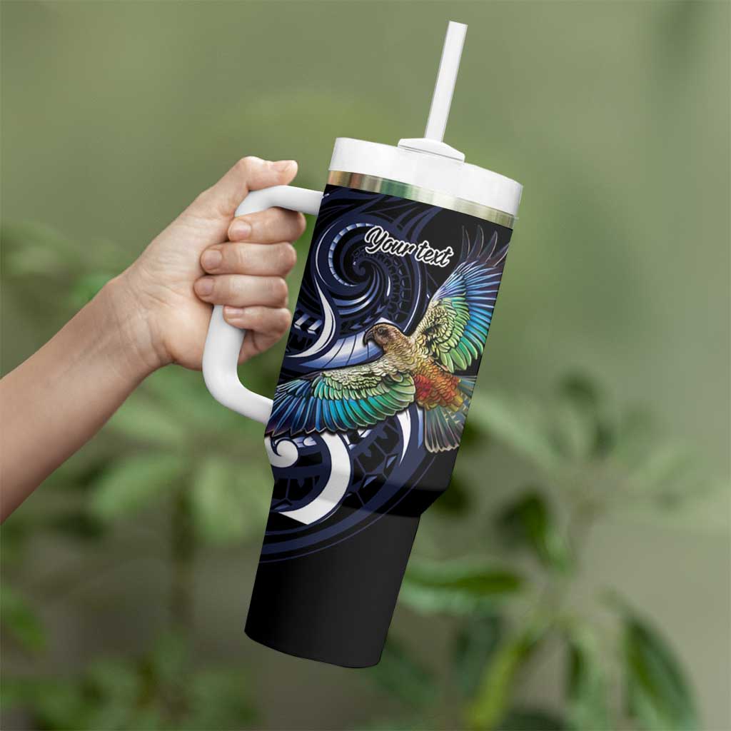 New Zealand Kea Bird Personalised Tumbler With Handle Maori Tribal Koru Art LT9 - Polynesian Pride