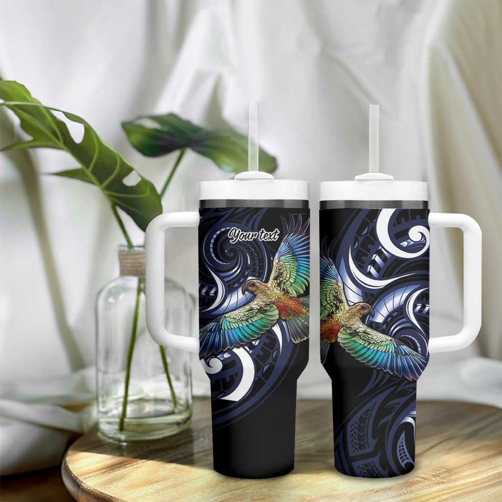 New Zealand Kea Bird Personalised Tumbler With Handle Maori Tribal Koru Art LT9 - Polynesian Pride