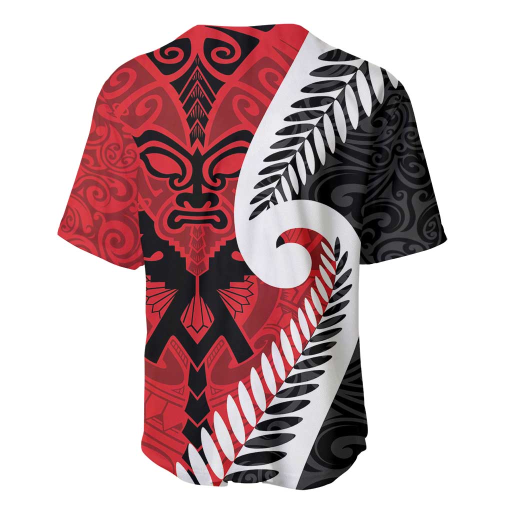 Silver Fern Koru Swirls with Maori Ta Moko Baseball Jersey LT9 - Polynesian Pride