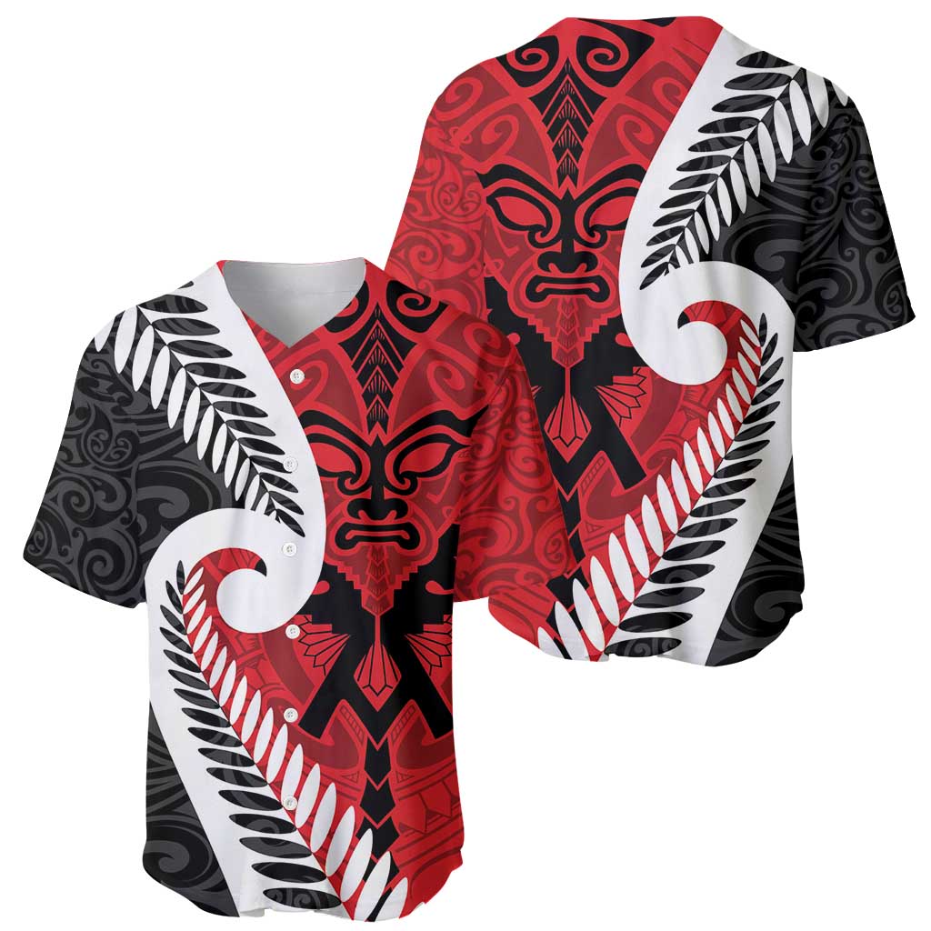 Silver Fern Koru Swirls with Maori Ta Moko Baseball Jersey LT9 - Polynesian Pride