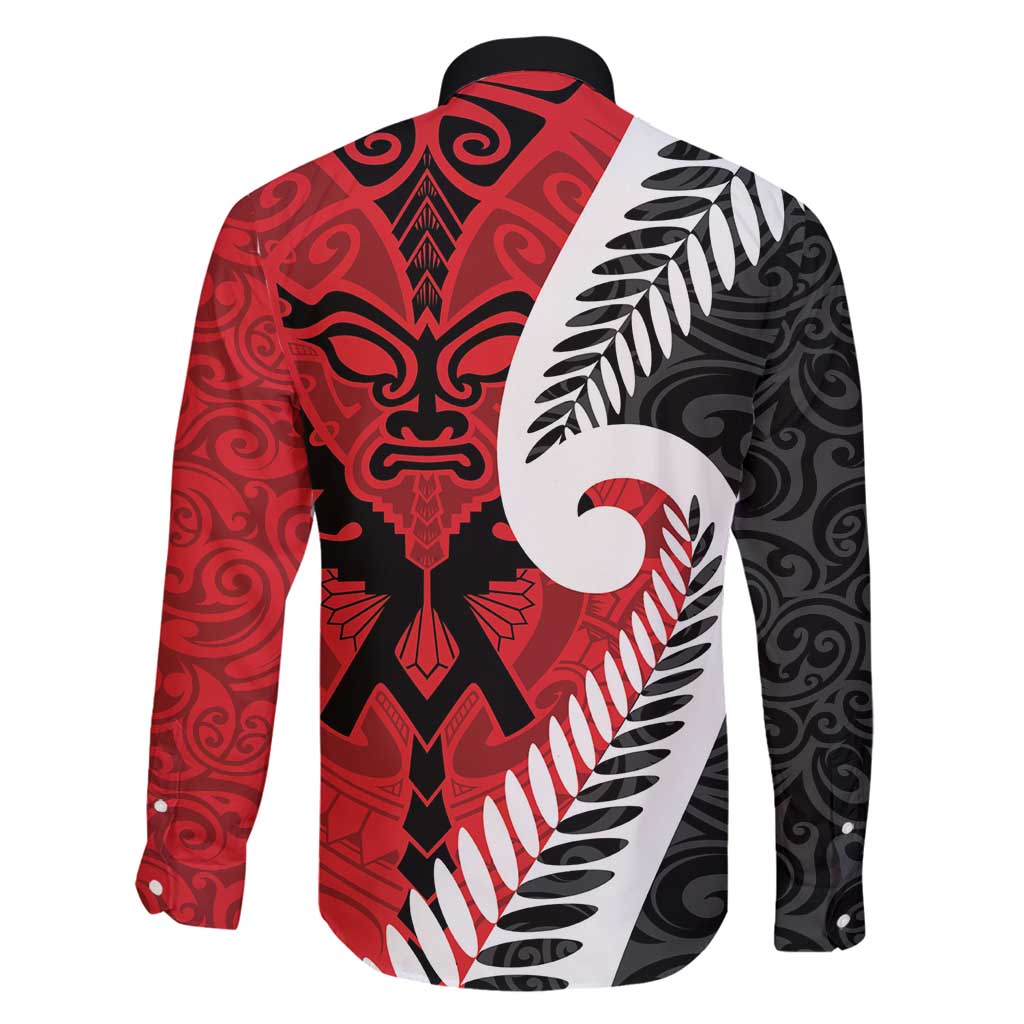 Silver Fern Koru Swirls with Maori Ta Moko Family Matching Mermaid Dress and Hawaiian Shirt LT9 - Polynesian Pride