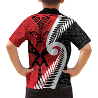 Silver Fern Koru Swirls with Maori Ta Moko Family Matching Short Sleeve Bodycon Dress and Hawaiian Shirt LT9 - Polynesian Pride