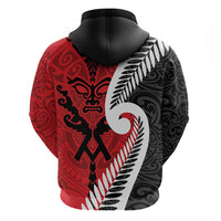 Silver Fern Koru Swirls with Maori Ta Moko Hoodie