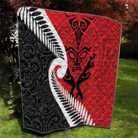 Silver Fern Koru Swirls with Maori Ta Moko Quilt LT9 - Polynesian Pride