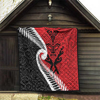 Silver Fern Koru Swirls with Maori Ta Moko Quilt LT9 - Polynesian Pride