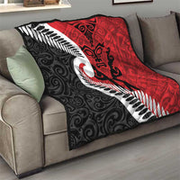Silver Fern Koru Swirls with Maori Ta Moko Quilt LT9 - Polynesian Pride