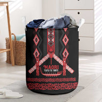 Toitu Te Tiriti Waitangi Laundry Basket Black Wharenui House - Polynesian Pride