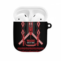 Toitu Te Tiriti Waitangi AirPods Case Black Wharenui House - Polynesian Pride