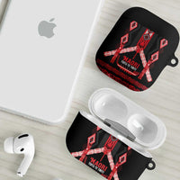 Toitu Te Tiriti Waitangi AirPods Case Black Wharenui House - Polynesian Pride