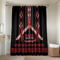 Toitu Te Tiriti Waitangi Bathroom Set Black Wharenui House LT9 Shower Curtain Only Black - Polynesian Pride