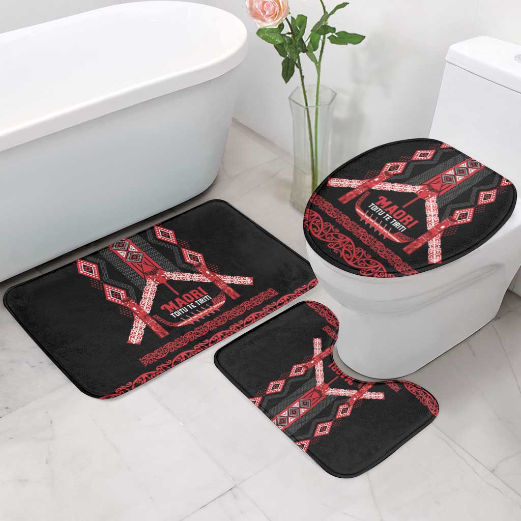 Toitu Te Tiriti Waitangi Bathroom Set Black Wharenui House LT9 - Polynesian Pride