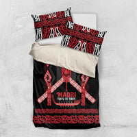 Toitu Te Tiriti Waitangi Bedding Set Black Wharenui House - Polynesian Pride