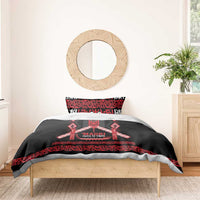 Toitu Te Tiriti Waitangi Bedding Set Black Wharenui House - Polynesian Pride