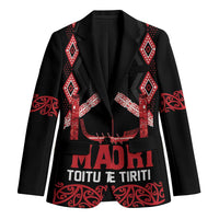 Toitu Te Tiriti Waitangi Blazer Black Wharenui House LT9 Unisex Black - Polynesian Pride