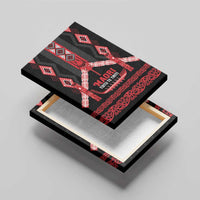 Toitu Te Tiriti Waitangi Canvas Wall Art Black Wharenui House - Polynesian Pride