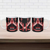 Toitu Te Tiriti Waitangi Ceramic Mug Black Wharenui House LT9 - Polynesian Pride