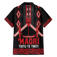 Toitu Te Tiriti Waitangi Family Matching Off Shoulder Short Dress and Hawaiian Shirt Black Wharenui House LT9 - Polynesian Pride