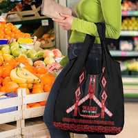 Toitu Te Tiriti Waitangi Grocery Bag Black Wharenui House LT9 - Polynesian Pride