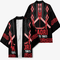 Toitu Te Tiriti Waitangi Kimono Black Wharenui House - Polynesian Pride