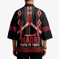 Toitu Te Tiriti Waitangi Kimono Black Wharenui House - Polynesian Pride