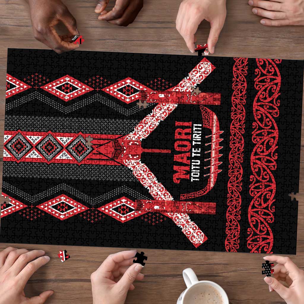 Toitu Te Tiriti Waitangi Puzzle Black Wharenui House LT9 - Polynesian Pride