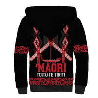 Toitu Te Tiriti Waitangi Sherpa Hoodie Black Wharenui House LT9 - Polynesian Pride