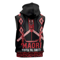 Toitu Te Tiriti Waitangi Sleeveless Hoodie Black Wharenui House LT9 - Polynesian Pride