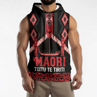 Toitu Te Tiriti Waitangi Sleeveless Hoodie Black Wharenui House LT9 - Polynesian Pride