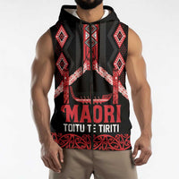 Toitu Te Tiriti Waitangi Sleeveless Zip Hoodie Black Wharenui House LT9 - Polynesian Pride