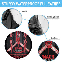 Toitu Te Tiriti Waitangi Spare Tire Cover Black Wharenui House - Polynesian Pride