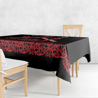 Toitu Te Tiriti Waitangi Tablecloth Black Wharenui House LT9 - Polynesian Pride