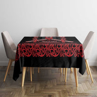 Toitu Te Tiriti Waitangi Tablecloth Black Wharenui House LT9 - Polynesian Pride
