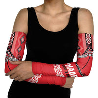 Toitu Te Tiriti Waitangi Arm Sleeves Red Wharenui House LT9 - Polynesian Pride