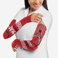 Toitu Te Tiriti Waitangi Arm Sleeves Red Wharenui House LT9 - Polynesian Pride
