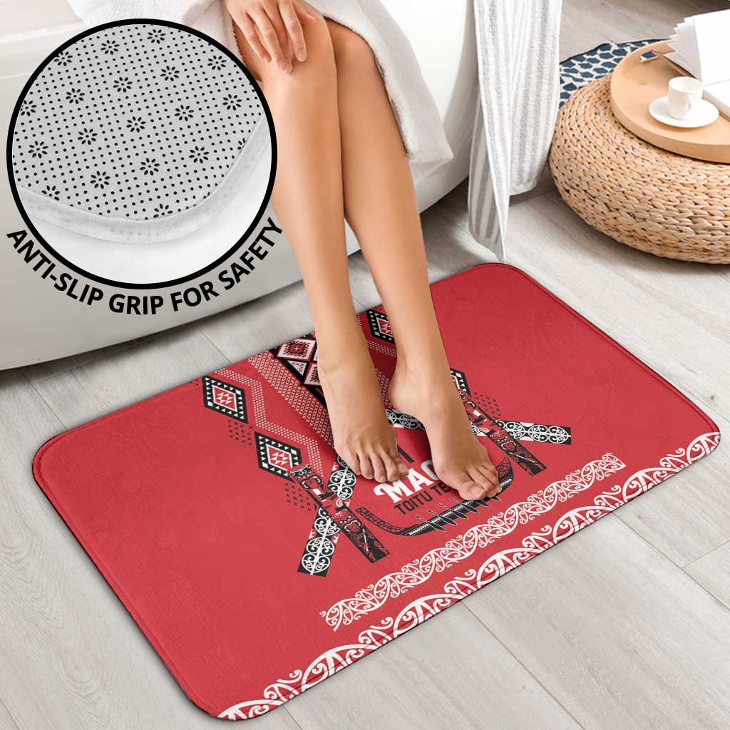 Toitu Te Tiriti Waitangi Bathroom Set Red Wharenui House LT9 - Polynesian Pride